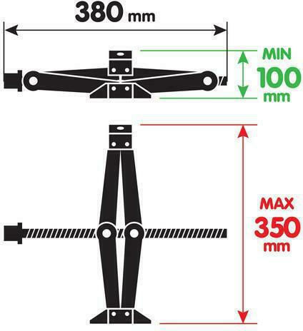 Lampa Hand Operated Scissor Jack with Lifting Capacity up to 35cm and Weight Capacity up to 1 Ton