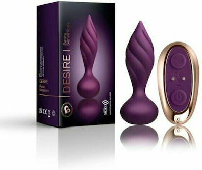 Rocks Off Desire Dop Anal cu Funcție Wireless și Vibrație Lilac 5.4cm