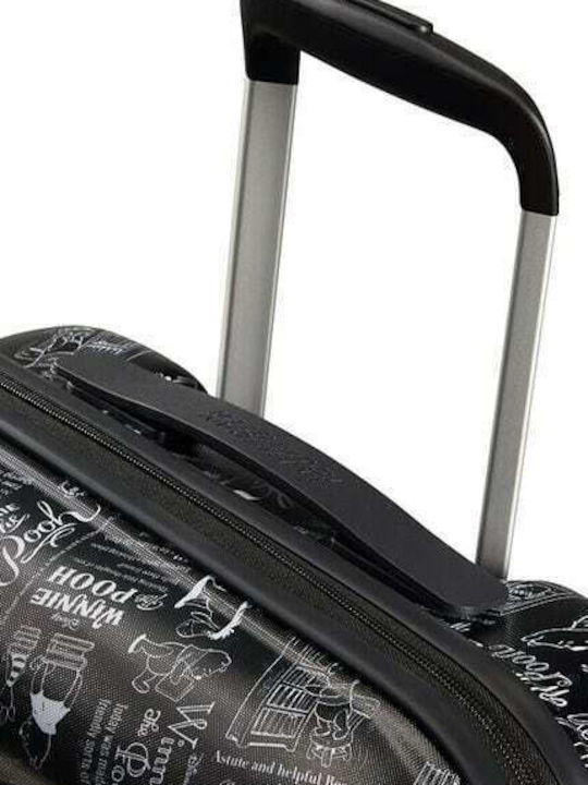 American Tourister Wavebreaker Disney Kids Cabin Hard Black Suitcase With 4 Wheels Height 55cm