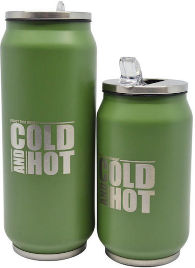 Ankor Cold And Hot Ποτήρι Θερμός Ανοξείδωτο 500ml Πράσινο με Επιστόμιο
