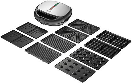 Camry CR 3042 Sandwich Maker cu Plăci Detasabile pentru for 2 Sandwiches Sandvișuri 1200W Gri