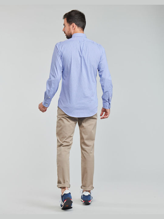 Ralph Lauren Men's Shirt Long Sleeve Striped Blue