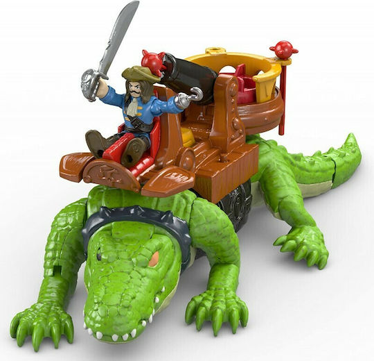 Action-Figur Imaginext Krokodil Monster & Pirat mit Zubehör für 3+ Jahre alt Jahre 28cm.