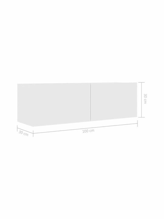 Living Room TV Unit Λευκό L100xW30xH30cm