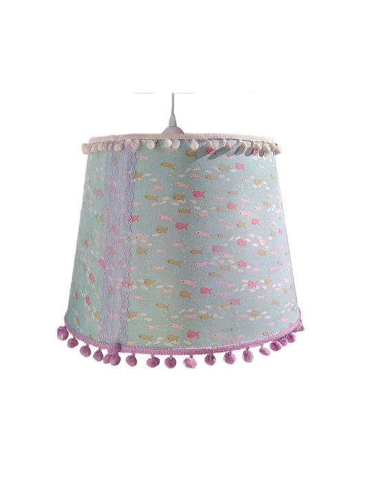 Oxygen Kids Fabric Single Ceiling Light E27 Fish Pink