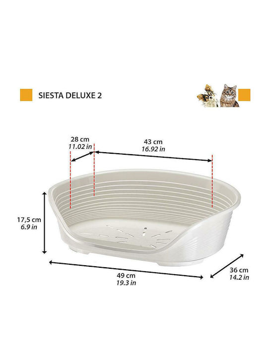 Ferplast Siesta Deluxe Sofa Hundebett Weiß 49x36cm.