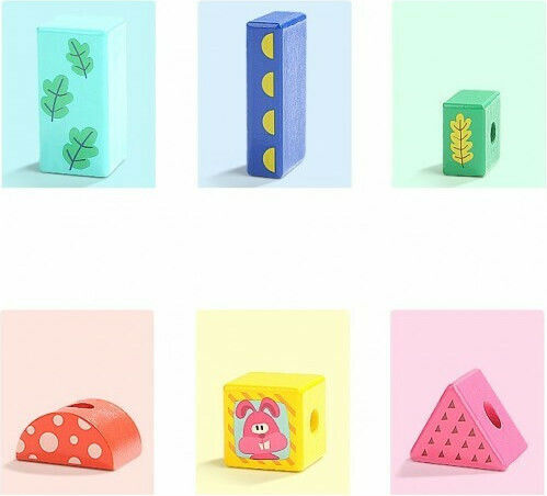 Top Bright Blocuri Animal Din Lemn pentru 1,5-6 ani Ani 38buc