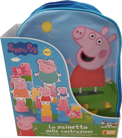 Lisciani Giochi Cuburi De Construit Cu Rucsac De Transport Peppa Pig Pentru 1+ Ani 36 Bucăți