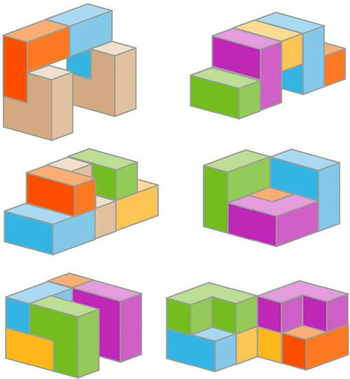 iwood 3D Cube Wooden Building Blocks for Age 3+ 8 Pieces