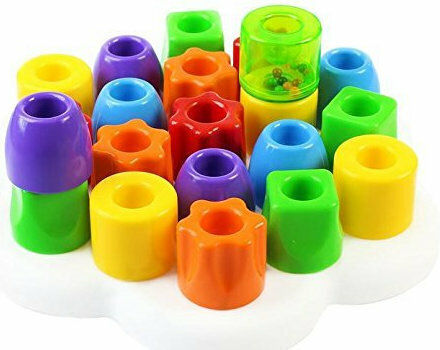 Quercetti Daisy Maxi Building Blocks for 1 Plus Years 21 Pieces