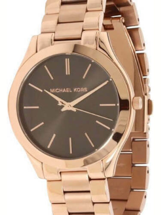 Michael Kors Runway Дамски Часовник 42mm Кварцов с Розово Златна Метална Верижка
