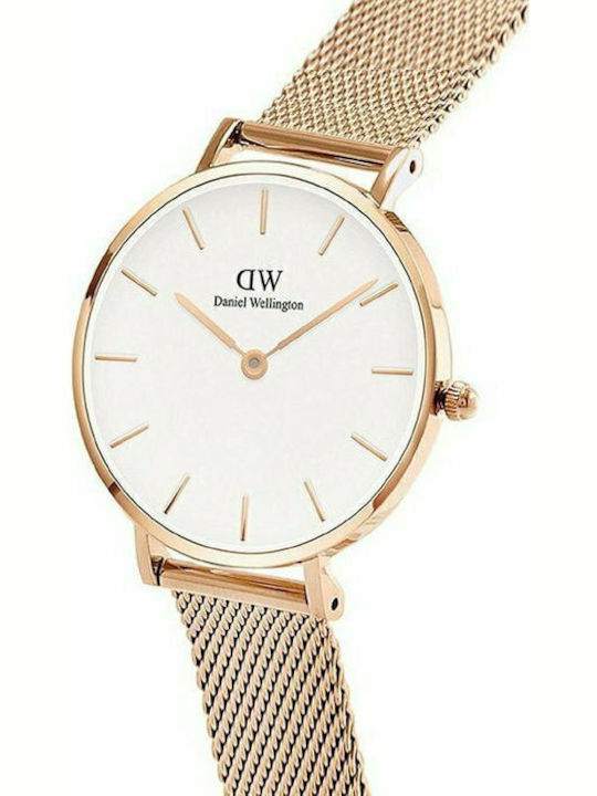 Daniel Wellington Classic Petite Дамски Часовник 32mm Кварцов с Розова Златна Метална Верижка