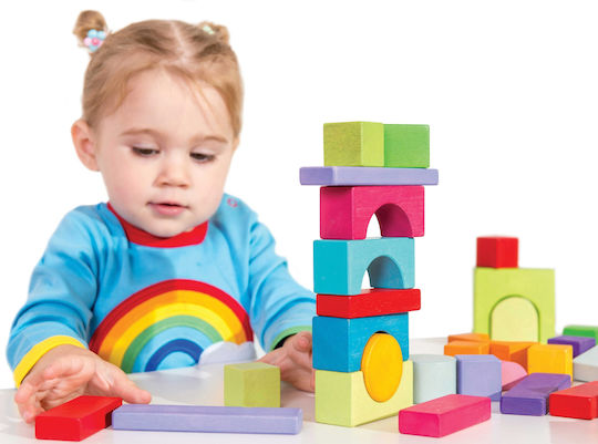 Le Toy Van Blocks Rainbow Cloud Walker Wooden for 1-3 years old Years 45pcs