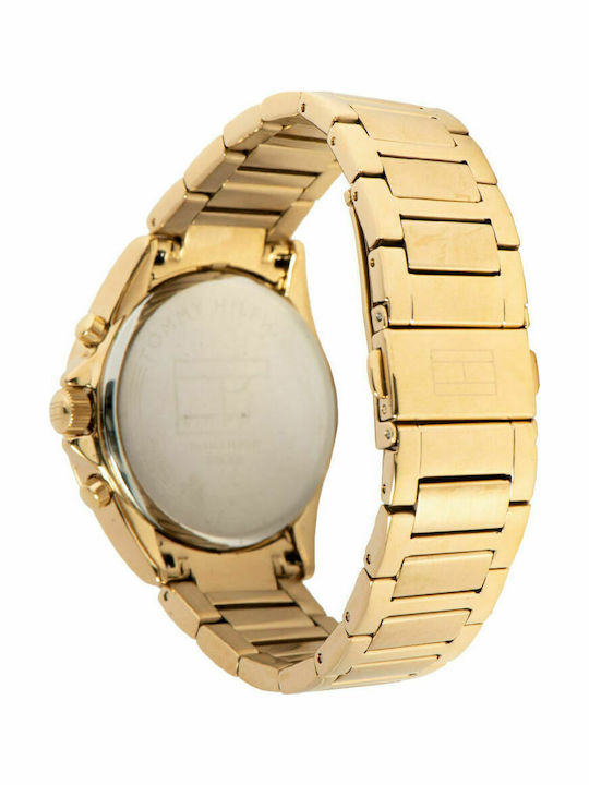 Tommy Hilfiger Kennedy Γυναικείο Ρολόι 38mm Χρονογράφος Μπαταρίας με Χρυσό Μεταλλικό Μπρασελέ