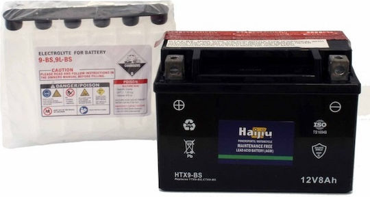 HaiJiu Motorcycle Battery YTX9-BS 135A with Capacity 8Ah