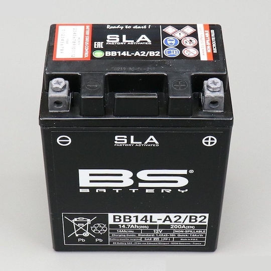 BS SLA ГЕЛ Мотоциклетна батерия YB14L-A2 200Спецификация с капацитет 14.7Ах