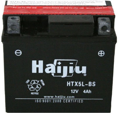 HaiJiu Мотоциклетна батерия YTX5L-BS 80Спецификация с капацитет 4Ах