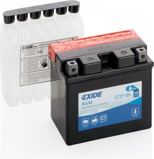 Exide Maintenance Free Мотоциклетна батерия 100Спецификация с капацитет 6Ах