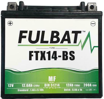Fulbat Μπαταρία Μοτοσυκλέτας YTX14-BS με Χωρητικότητα 12Ah