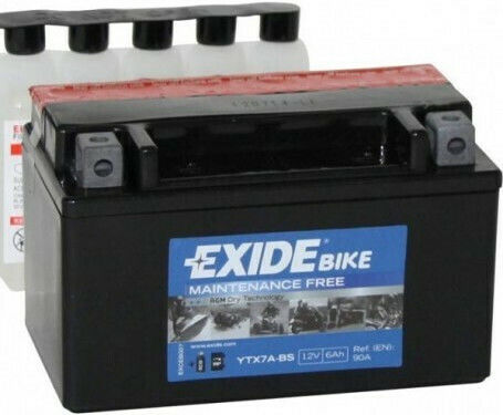 Exide Baterie Pentru Motociclete Tip Închis Maintenance Free 90A Cu Capacitate 6Ah