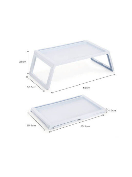 Ankor Plastic Dreptunghiular Tavă de Pat în Culoare Alb 68x35.5x26cm 814268 1buc
