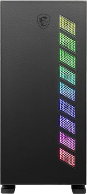 MSI MAG Vampiric 300R Gaming Midi Tower Computer Case with Window Panel and RGB Lighting Black