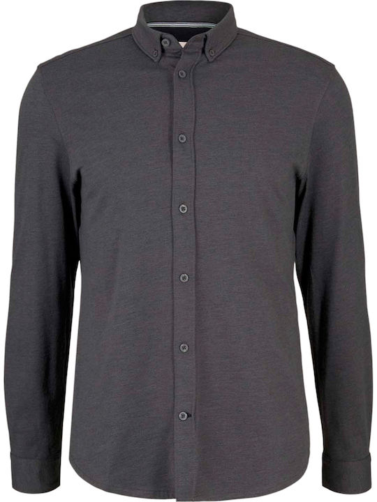Дълъг ръкав Риза Едноцветен Mid Grey Melange