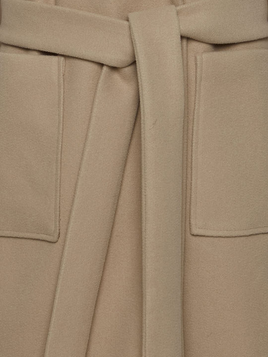 Damenmäntel Beige mit Gürtel