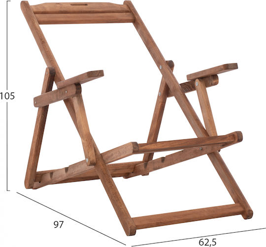 HomeMarkt Lemnos Skeleton for Director's Chair Wooden 62.5x97x105cm Brown
