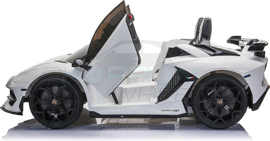 Lamborghini Aventador SVJ Две Места с Дистанционно Управление Лицензиран 12 Волта Бял за 1+ Години
