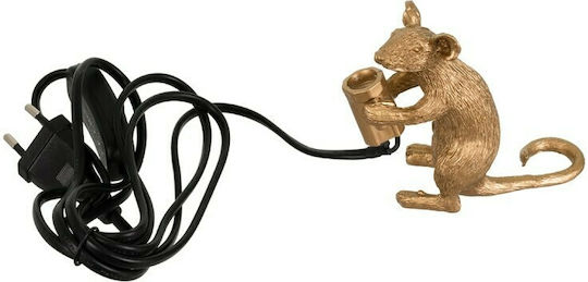GloboStar Mouse Lustră Decorativă Figura cu Soclu pentru Bec E12 Auriu