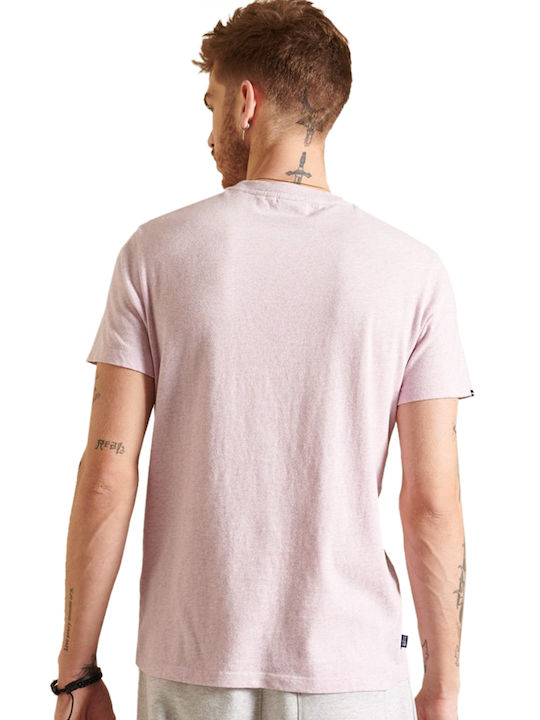 Superdry Ανδρικό T-shirt Κοντομάνικο Pale Pink Marl