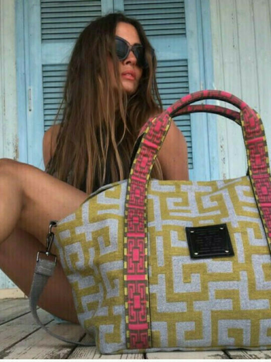 Theros Leather Women's Bag Shopper Yellow