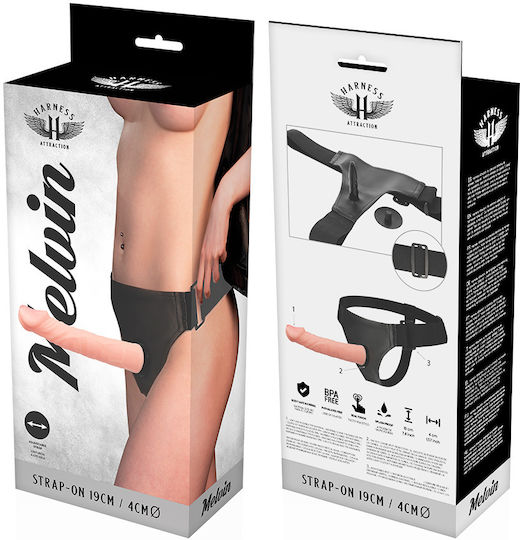 Harness Attraction Harness Attraction Melvin Harness με Dildo 19cm και Δόνηση στο χρώμα του δέρματος