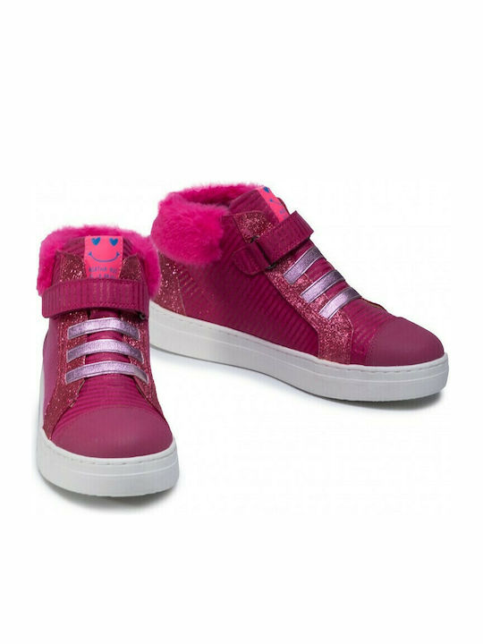 Kids Sneakers High Anatomic with Scratch Fuchsia