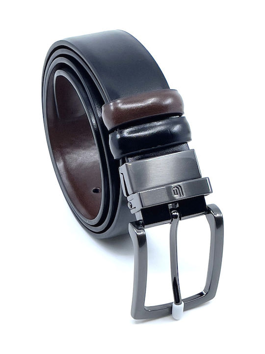 Legend Accessories -21 Men's Leather Double Sided Belt Μαύρη / Καφέ