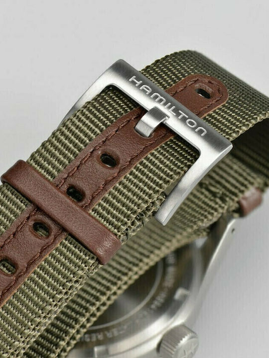 Hamilton Мъжки Часовник 38mm На Батерия С Зелен Текстилен Каишка