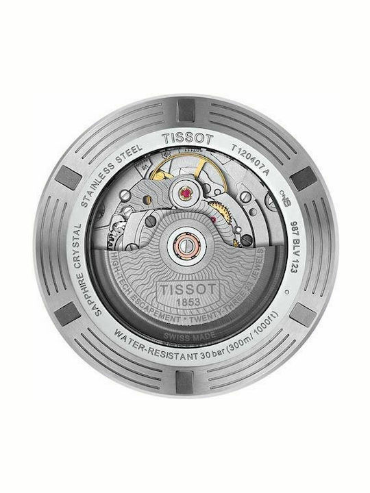 Tissot Seastar 1000 Powermatic 80 Ανδρικό Ρολόι 43mm Αυτόματο με Ασημί Μεταλλικό Μπρασελέ