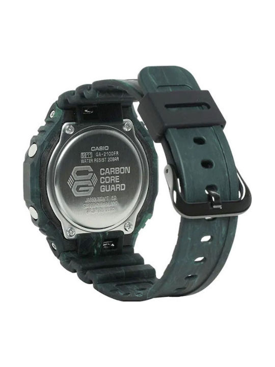 Casio G-Shock Men's Watch 45.4mm Battery with Green Rubber Strap