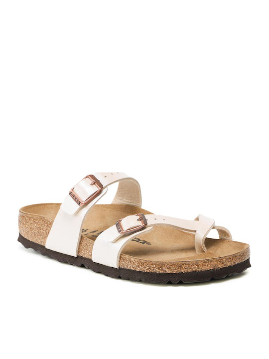 Mayari Birko-Flor Women's Anatomic Sandals Pearl White Narrow Fit