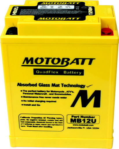 MotoBatt Motorradbatterie YB12A-A 160A mit Kapazität 15Ah