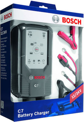 Bosch Φορτιστής Μπαταρίας Αυτοκινήτου Battery Charger C7: 12-24V