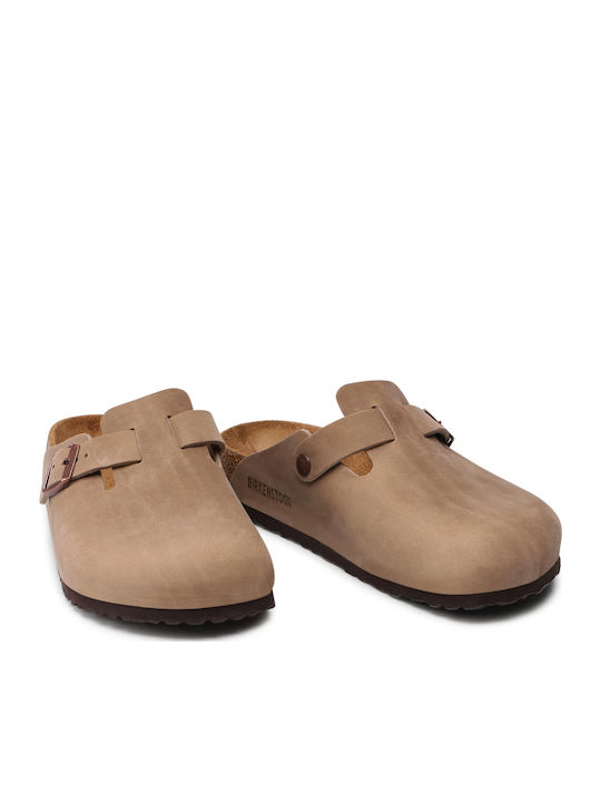 Boston Men's Leather Slippers Tabacco Brown