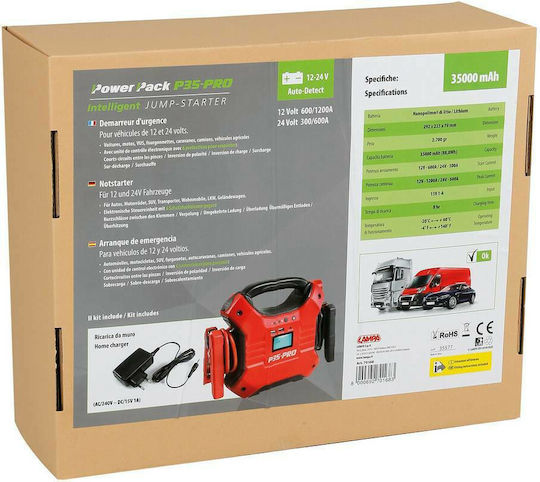 Lampa P35 Pro Tragbarer Batterie-Starter Auto & Motorrad 35000mAh mit USB Taschenlampe Power Bank 12V