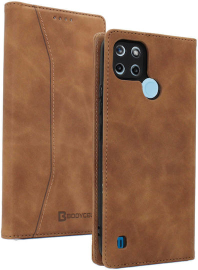 Bodycell PU Leather Wallet Synthetic Leather Brown (Realme C21Y / C25Y)