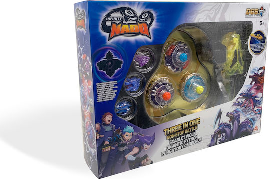 Just Toys Spinning Top 3 In 1 Playset Scarlet Wol Gigantic Python Purgatory Cerberus for Ages 5+
