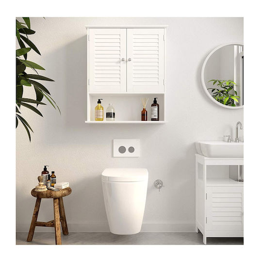 Vasagle Bathroom Cabinet Laundry L60xW20xH70cm White