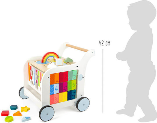 Small Foot Baby Push Walker Elephant for 12+ Months White