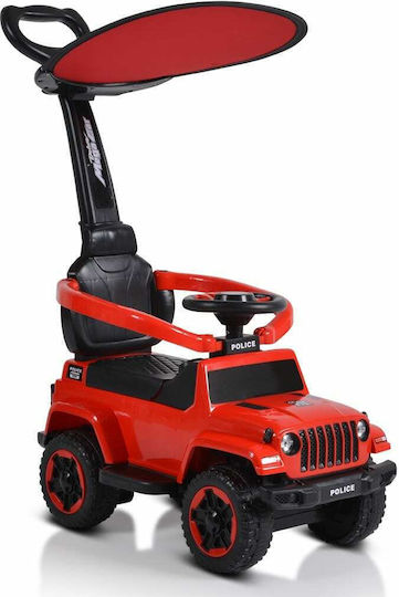 Moni Police Car Ride On with Parental Handle for 12+ Months Red