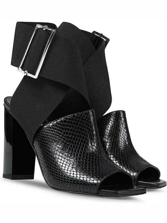 Just Cavalli Piele Sandale dama in Culorea Negru